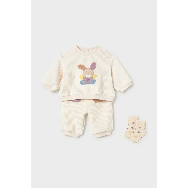 Mayoral Newborn teplákový set kojenecký manšestrový