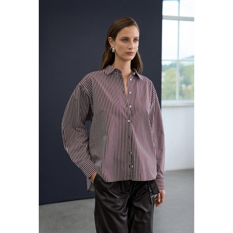 Trendyol Halenka merlot / bílá