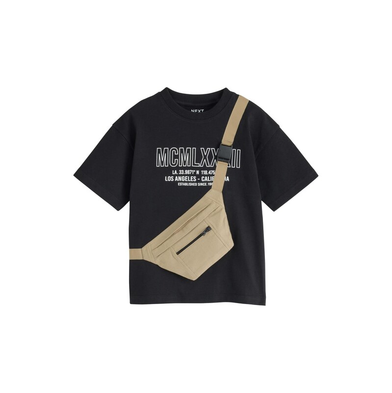 Next Tričko khaki / černá / bílá