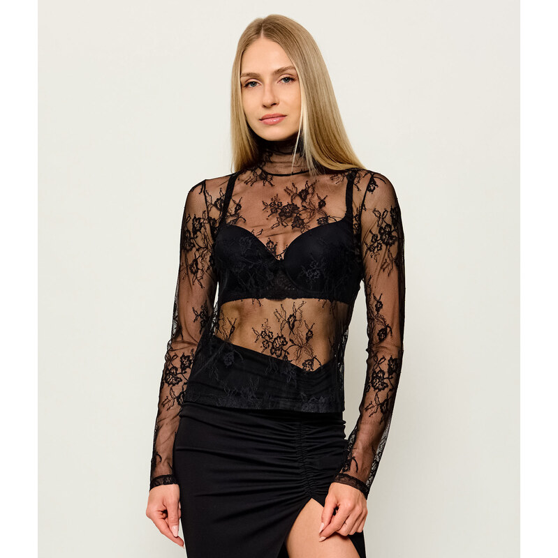 Patrizia Pepe Krajkový polorolák | Slim Fit