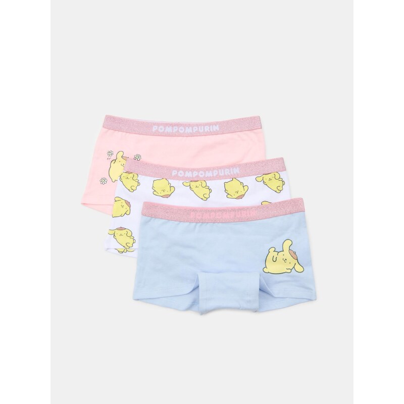 Sinsay - Bavlněné boxerky PomPomPurin s třpytivou gumou 3 ks -