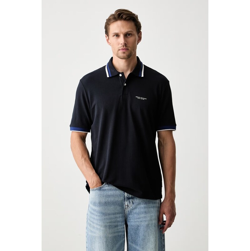 Armani Exchange polo pánské bavlněné