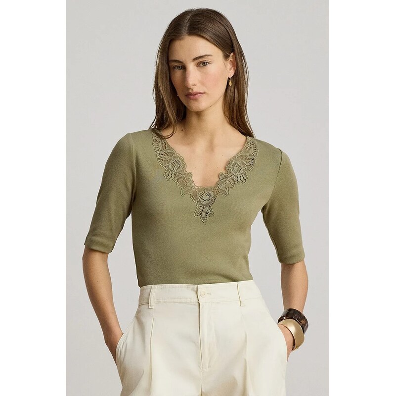 Lauren Ralph Lauren tričko dámské bavlněné s elastanem