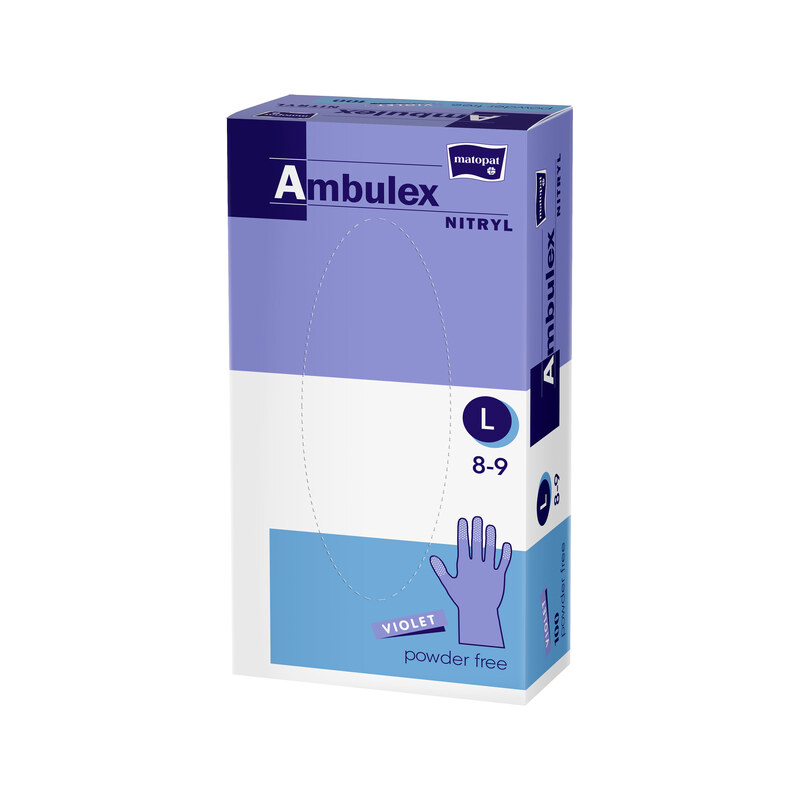 Ambulex Nitryl rukavice nepudrové violet L 100ks