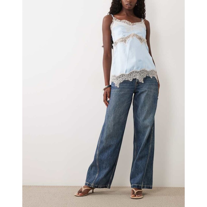 Calvin Klein Jeans low rise barrel jeans in mid blue wash