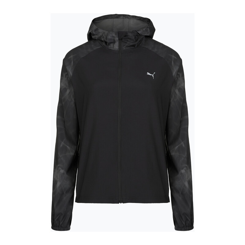 Dámská běžecká bunda PUMA Run AOP Favorite Woven black/grey