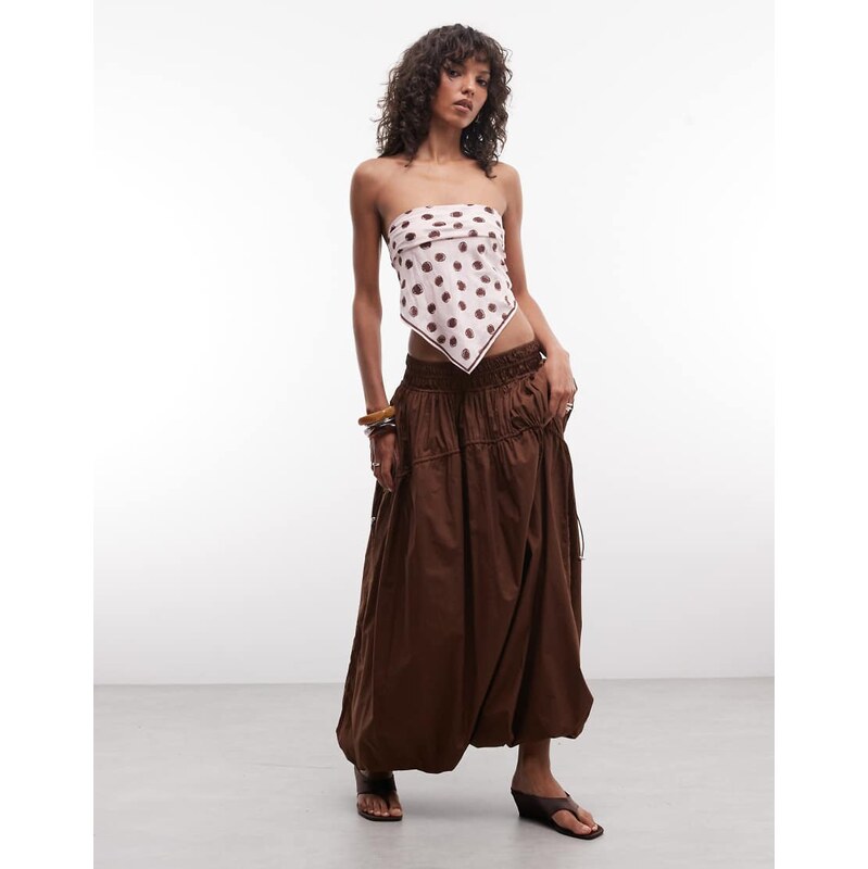 ASOS DESIGN adjustable drawstring pocket detail volume midi