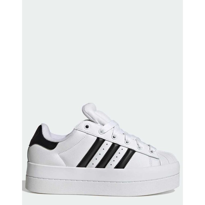 adidas Originals Superstar stack shoes in cloud white / core