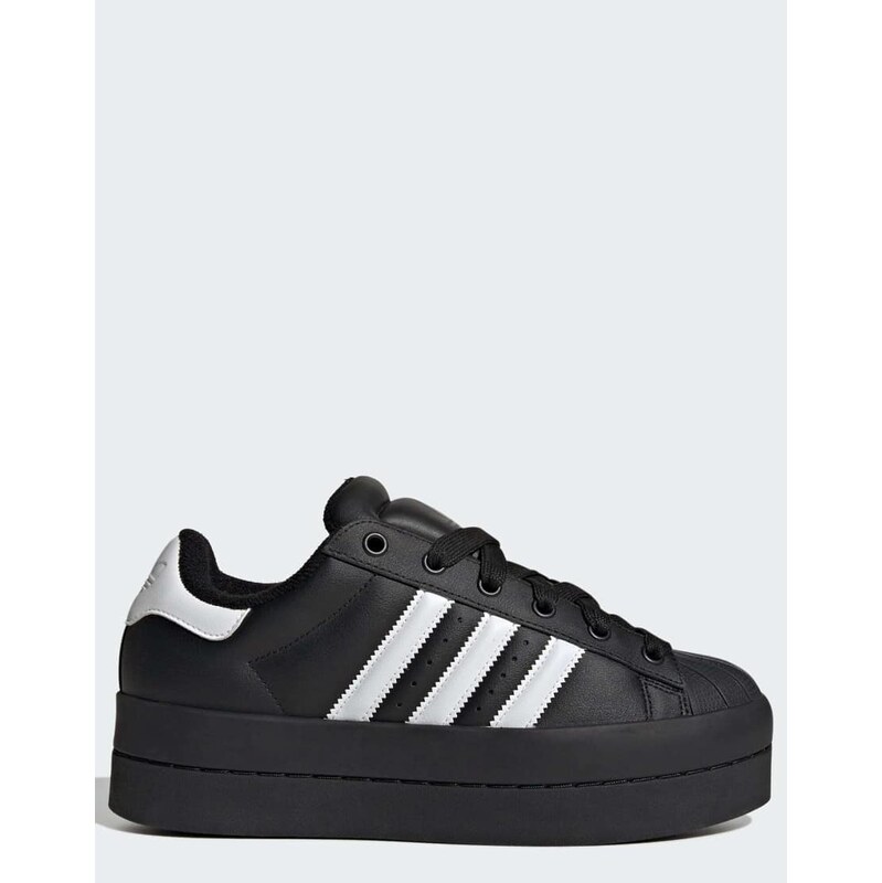 adidas Originals Superstar stack shoes in core black / cloud