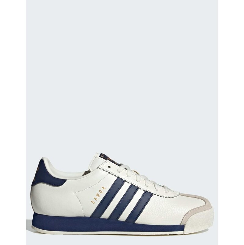 adidas Originals Samoa shoes in off white / dark blue / gold
