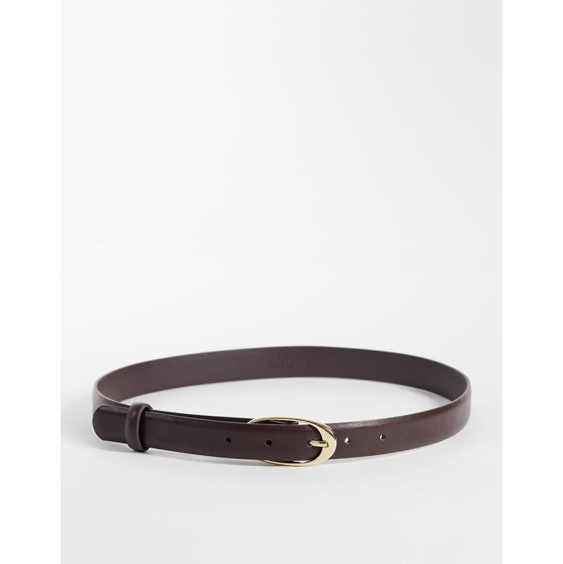 Mango oval buckle classic belt in brown