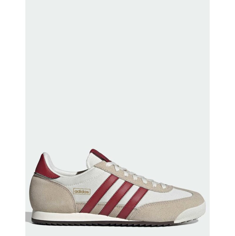 adidas Originals R71 shoes in off white / team victory red