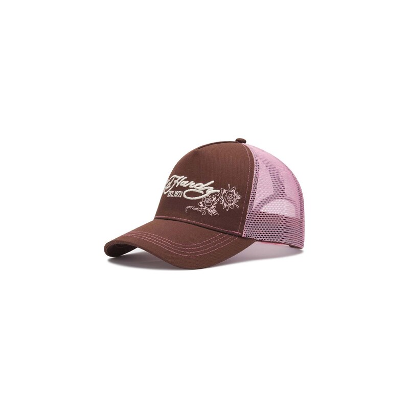 Ed Hardy Kšiltovka hnědá / růžová / offwhite