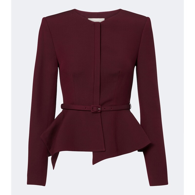 Roland Mouret Belted peplum wool and silk jacket