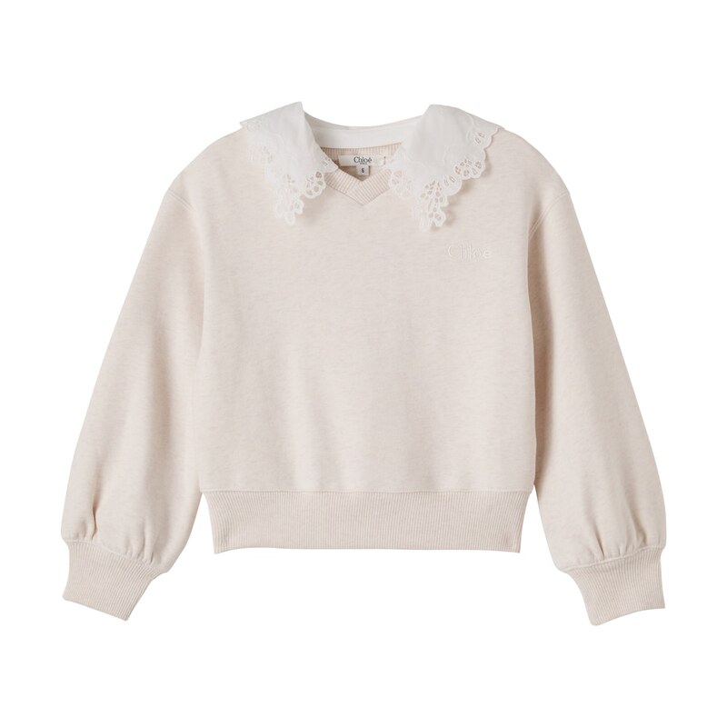 Chloe Kids ChloÃ Kids Embroidered cotton jersey sweater