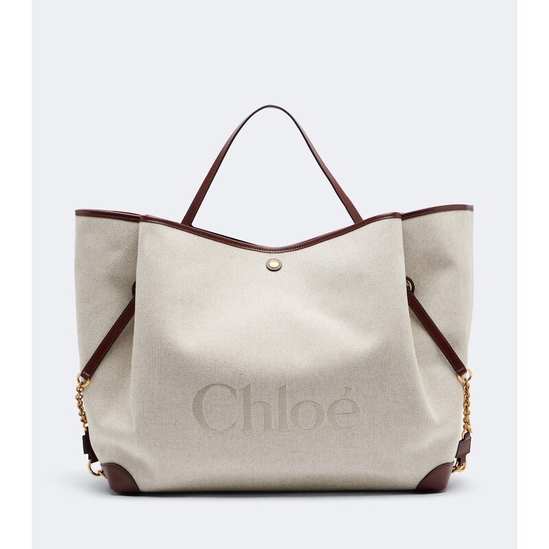 Chloe ChloÃ ChloÃ Clover leather-trimmed canvas tote bag