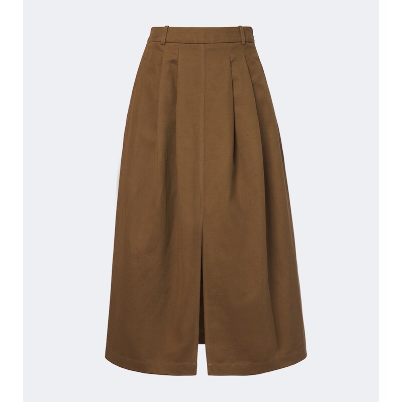 Joseph Kharis cotton and linen twill midi skirt