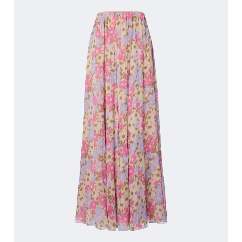 Valentino Floral silk crÃªpe de chine maxi skirt