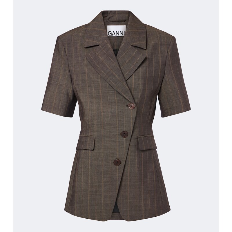 Ganni Striped wool blazer