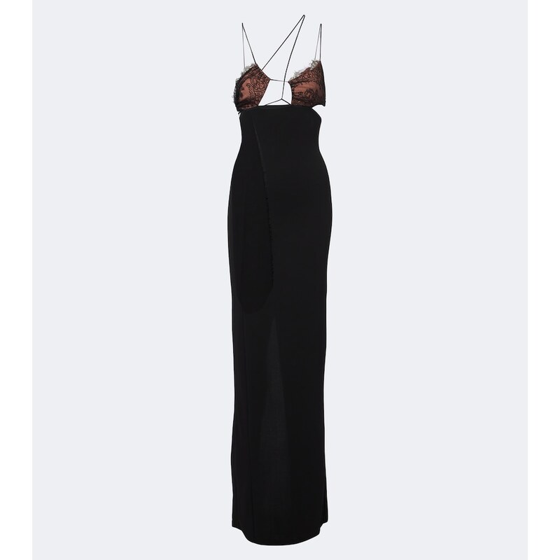 Nensi Dojaka Cutout lace-trimmed maxi dress