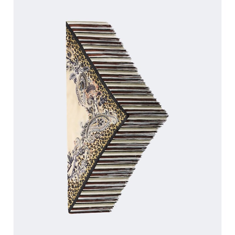 Etro Fringed printed silk twill scarf