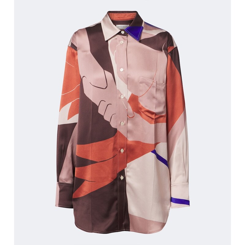 Victoria Beckham Printed crÃªpe satin shirt