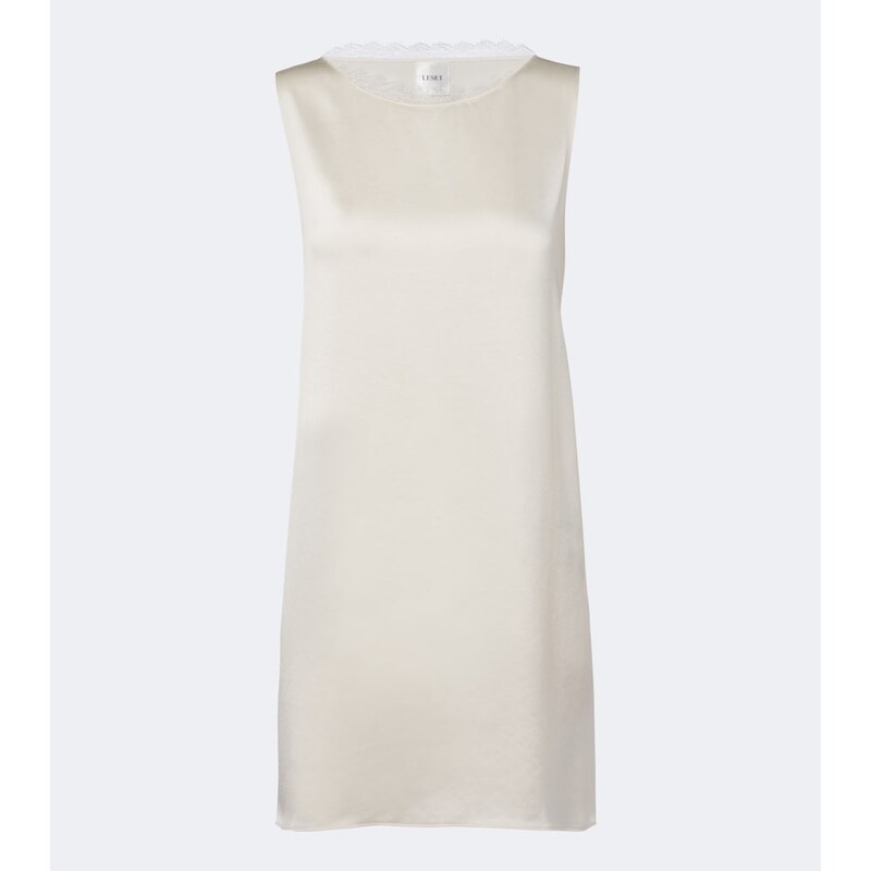 Leset Barb lace-trimmed satin minidress