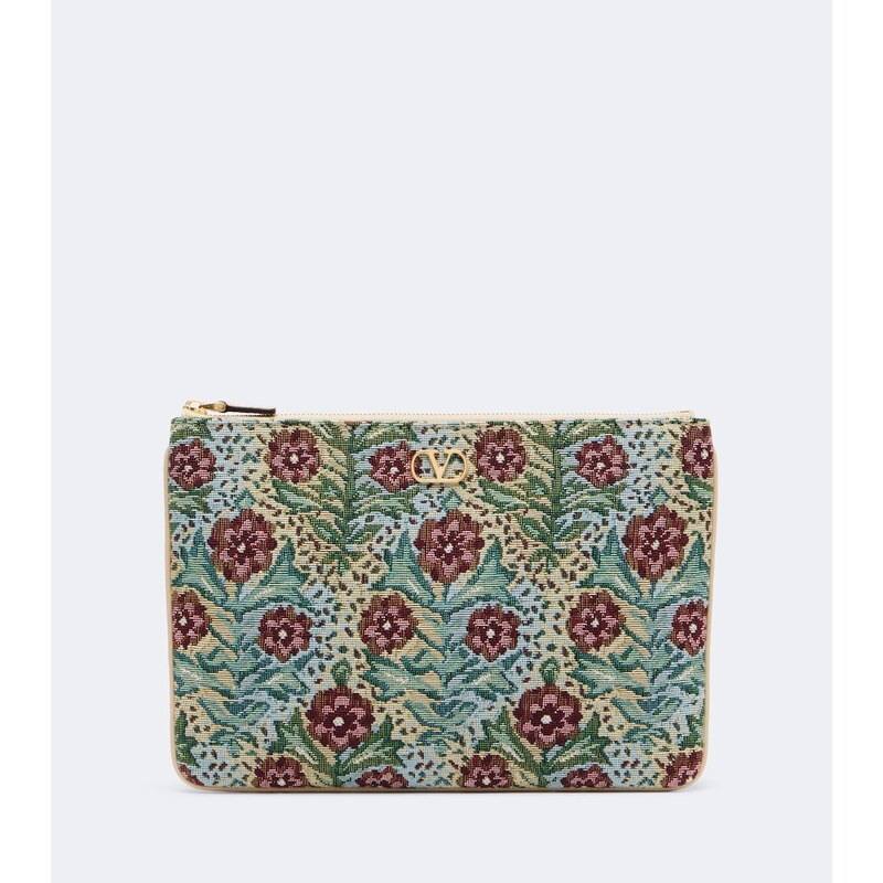 Valentino Garavani VLogo floral jacquard pouch