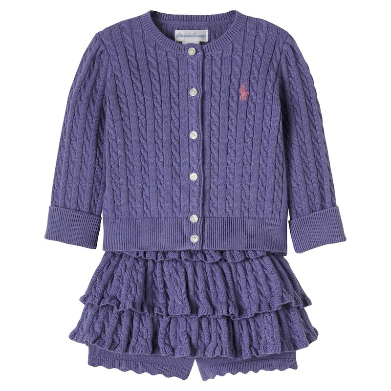Polo Ralph Lauren Kids Baby cotton cardigan and shorts set