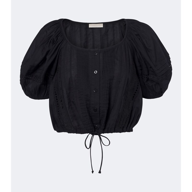 Ulla Johnson Clara embroidered cotton crop top