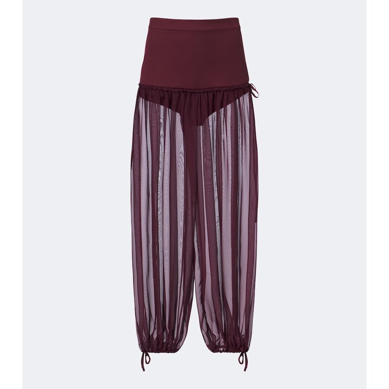 Nensi Dojaka Semi-sheer wide-leg pants