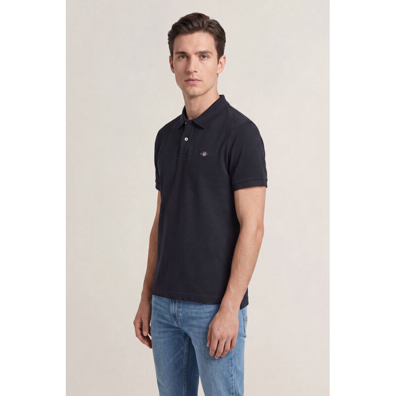 POLOKOŠILE GANT TEXTURED POLO BLACK