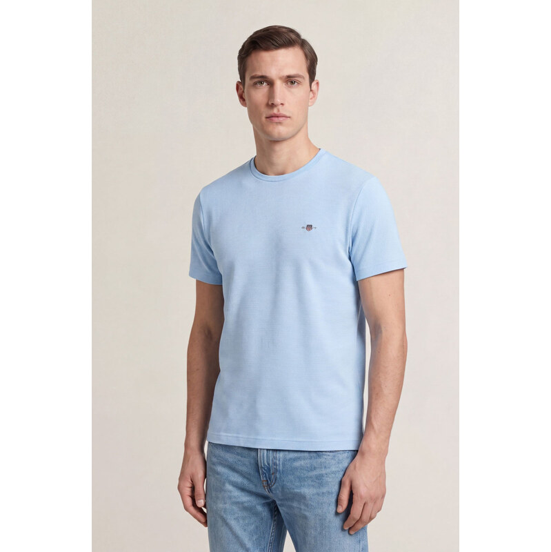 TRIČKO GANT TEXTURE SS T-SHIRT FRESH BLUE