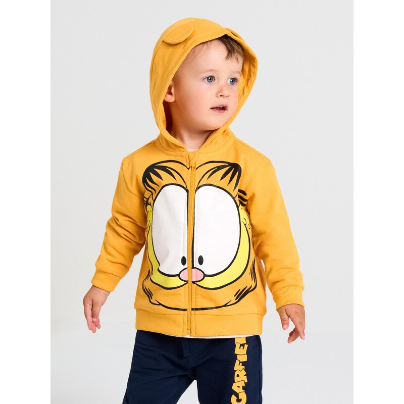 Sinsay - Bavlněná mikina s potiskem Garfield - oranžová