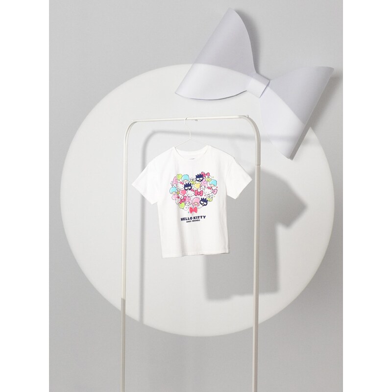 Sinsay - Tričko Hello Kitty - bílá