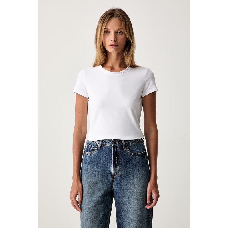 Armani Exchange basic tričko dámské bavlněné s elastanem