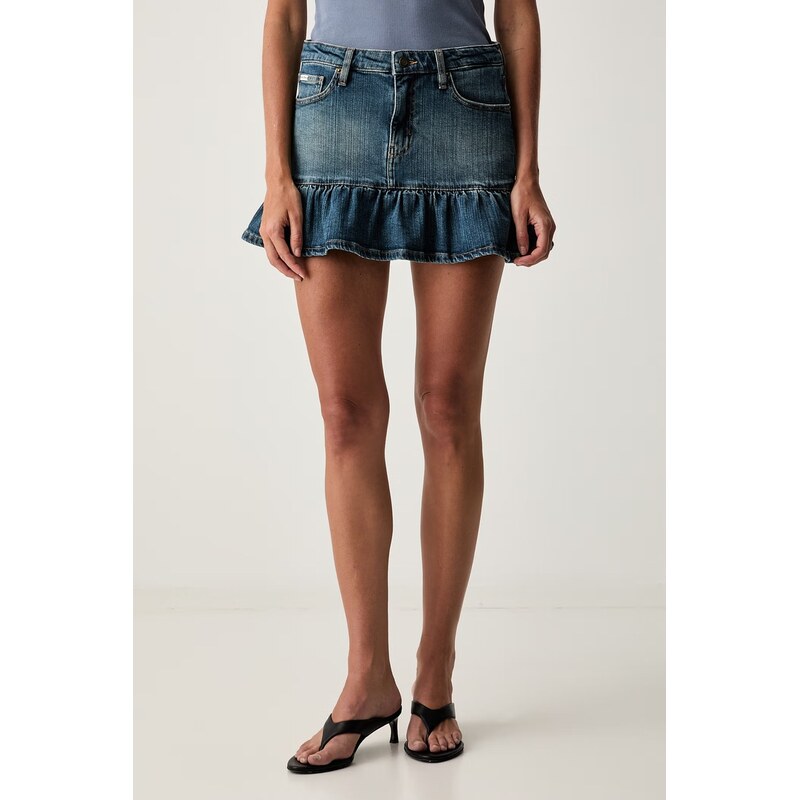 Guess Jeans rozšířená sukně džínová