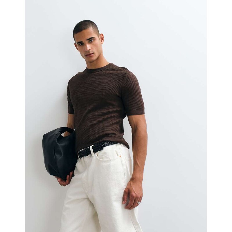 Mango relaxed t-shirt in brown