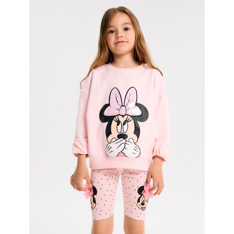 Sinsay - Krátké legíny Minnie Mouse - pastelová růžová