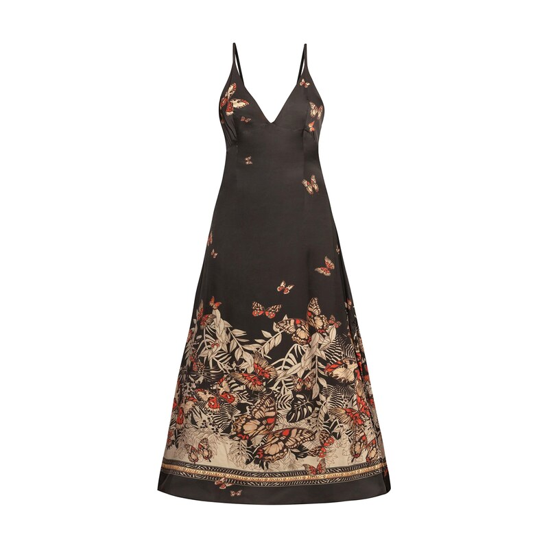 JIORO Šaty MIDNIGHT BUTTERFLIES černá