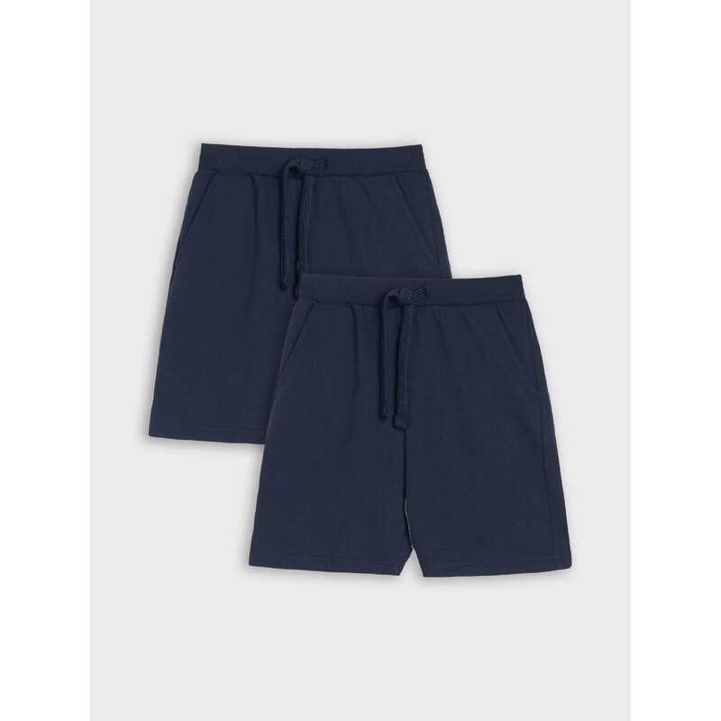 Sinsay - Teplákové kraťasy basic 2 pack - námořnická modrá