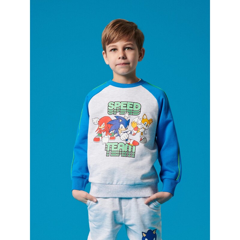 Sinsay - Mikina s potiskem Sonic the Hedgehog - mid blue