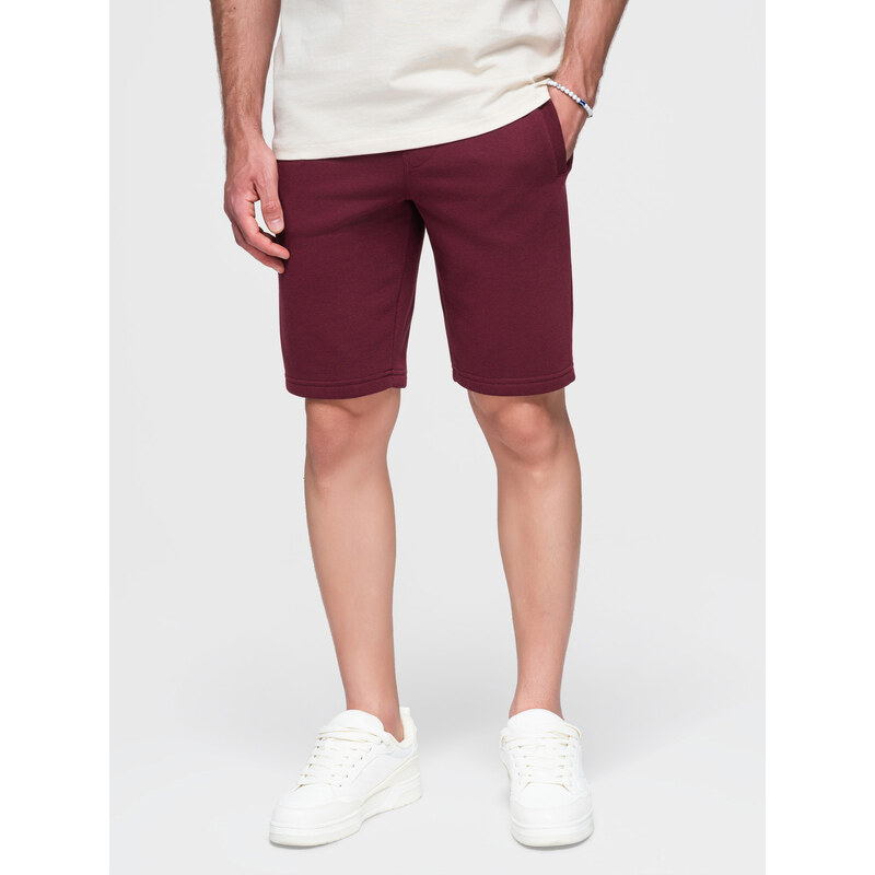 Ombre Mens pre-knee BASIC sweat shorts - maroon