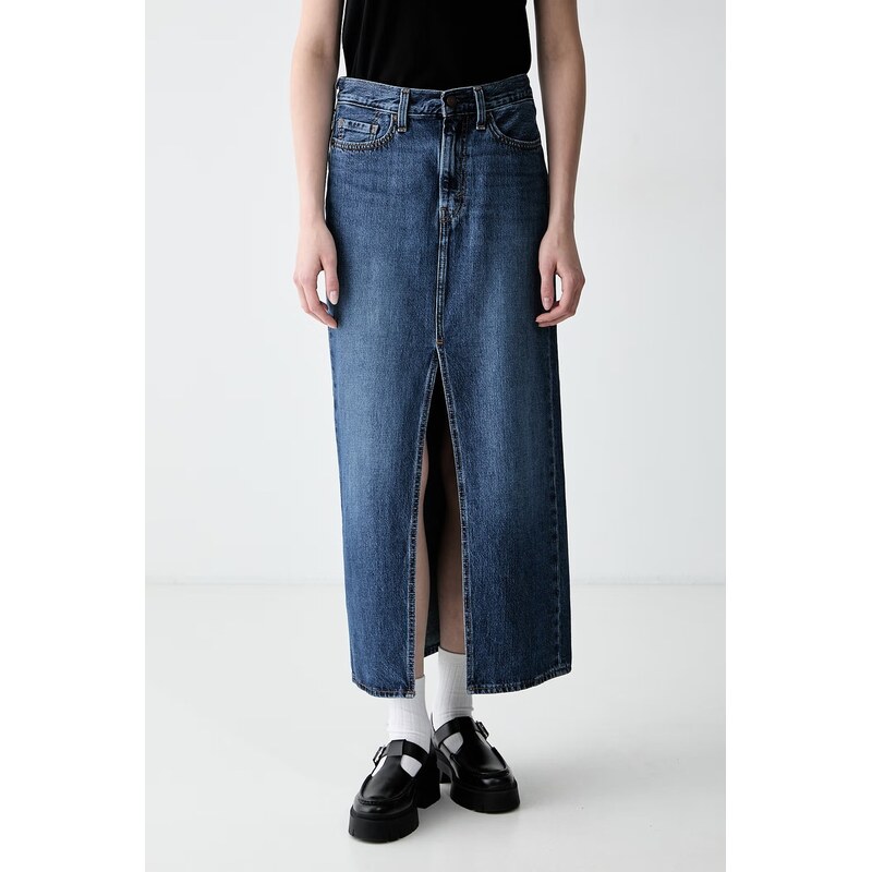 Levis sukně s rozparkem džínová ANKLE COLUMN