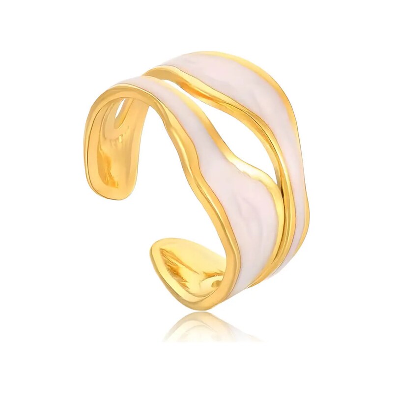 Elanis Jewel Pozlacený nastavitelný prsten Aida Gold z