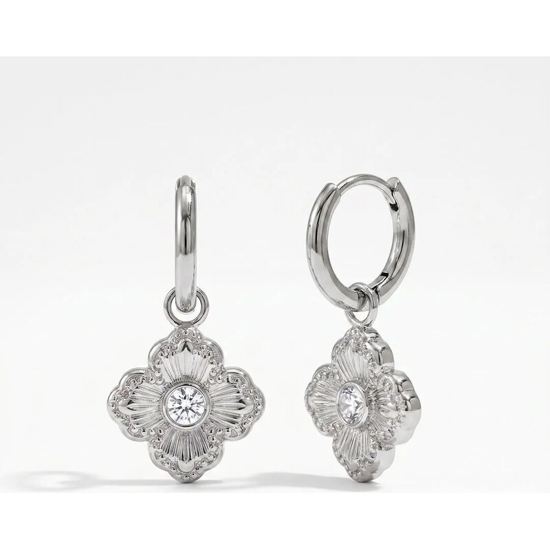 Elanis Jewel Visací náušnice Camelia se zirkonem z chirurgické