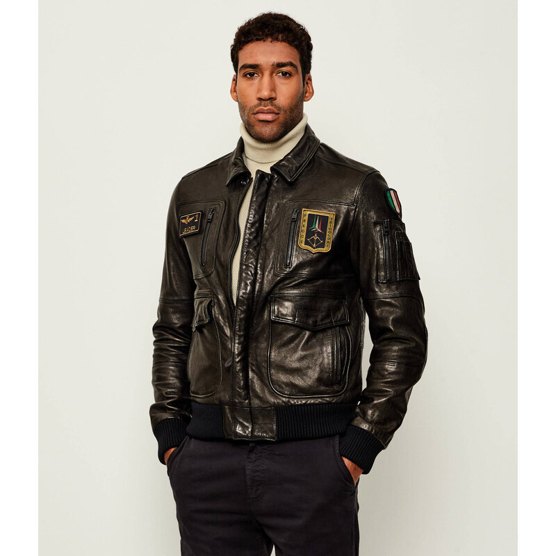 Aeronautica Militare Kožená bunda | regular fit
