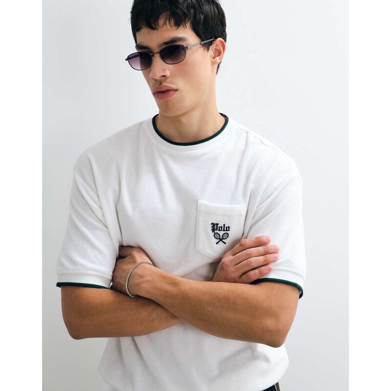 Polo Ralph Lauren short sleeve terry relaxed fit top in white