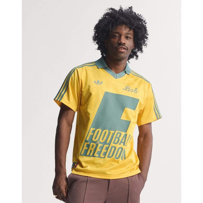 adidas performance Bob marley originals jersey in bold gold
