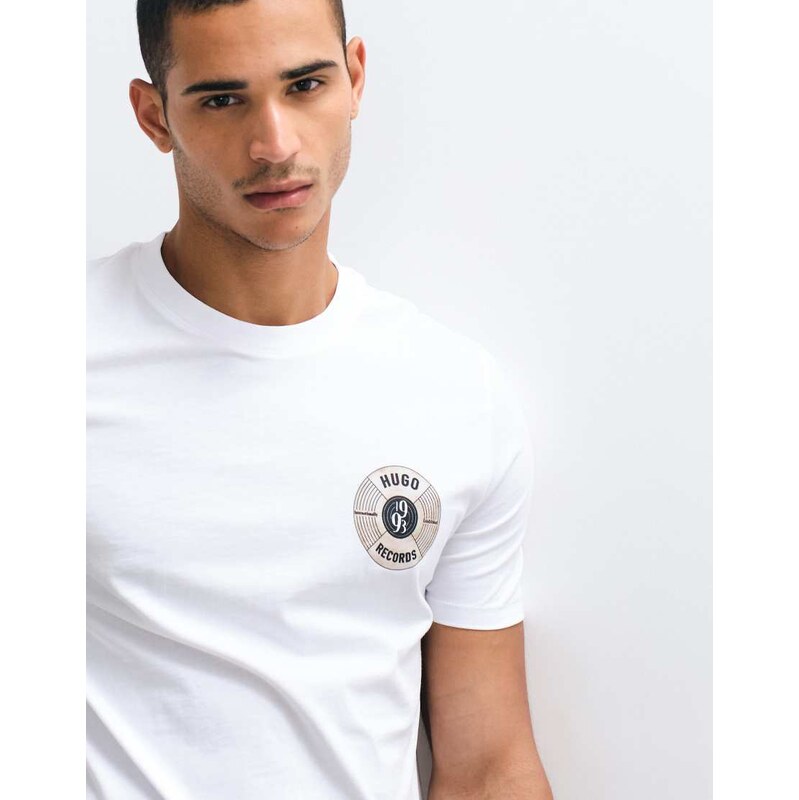 HUGO Red chest print t-shirt in white